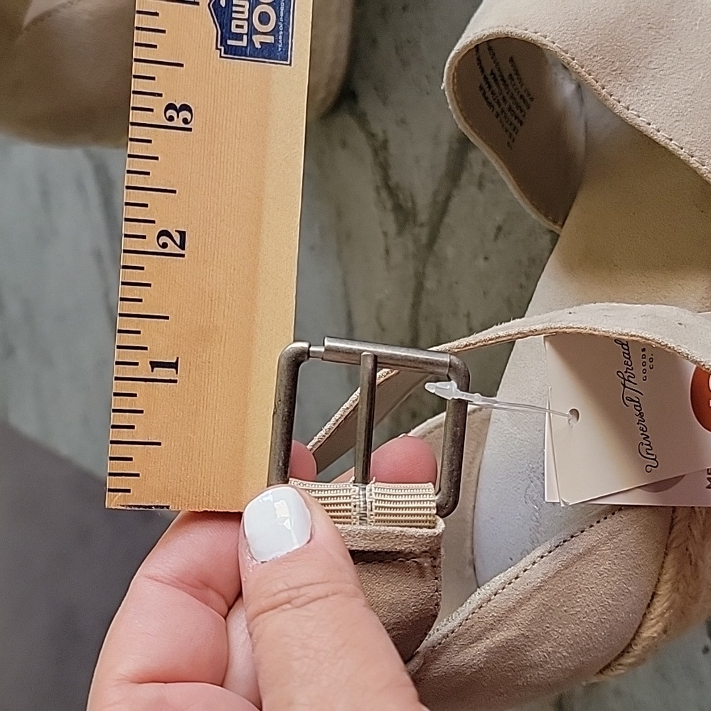 Universal Thread Jute/Faux Suede Boho Platform Wedge Peep Toe Heels Taupe sz 10 - Picture 14 of 14